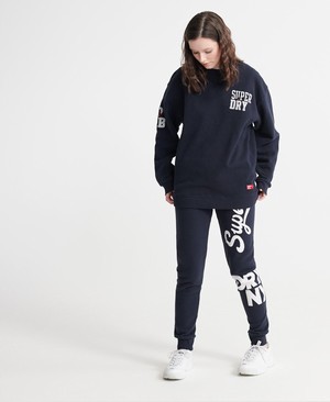 Superdry SDQB Superset Crew Női Pulóver Sötétkék | BWGQL8360